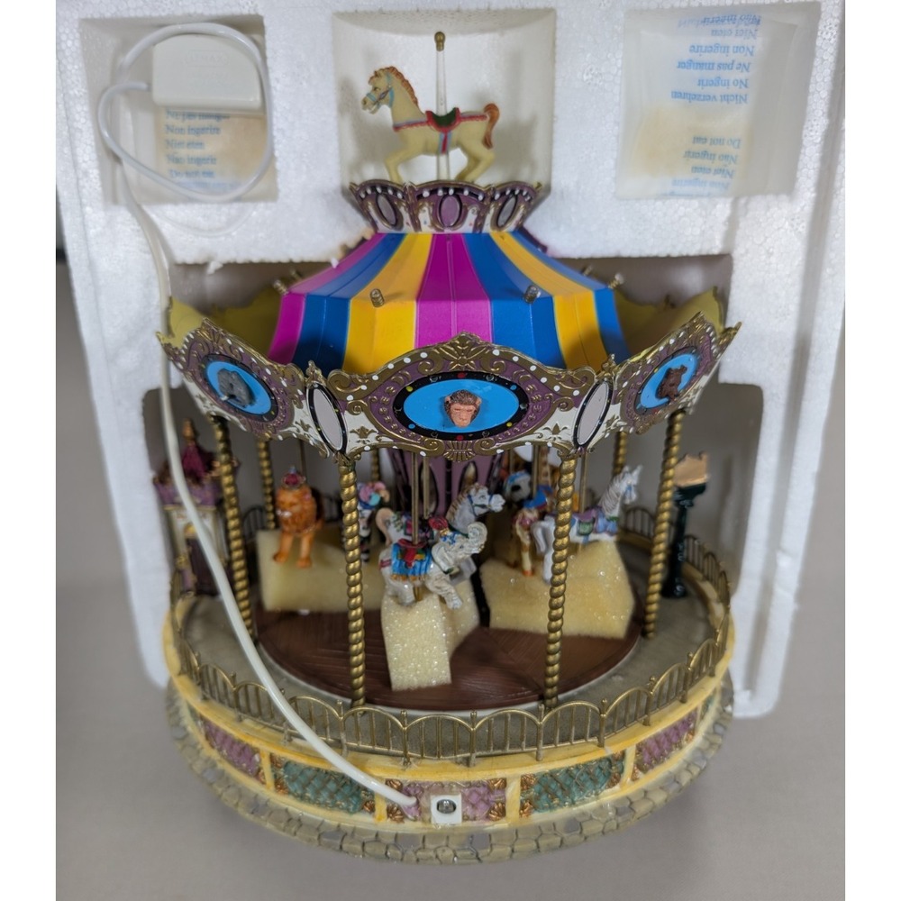 Lemax Carole Towne Belmont Carousel Christmas Village Animated Musical 2004 NIB